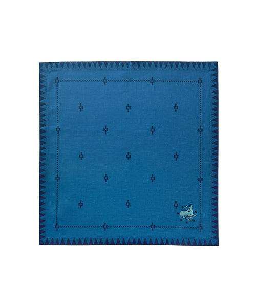 Redwork Napkins in Blue- Set of Six
