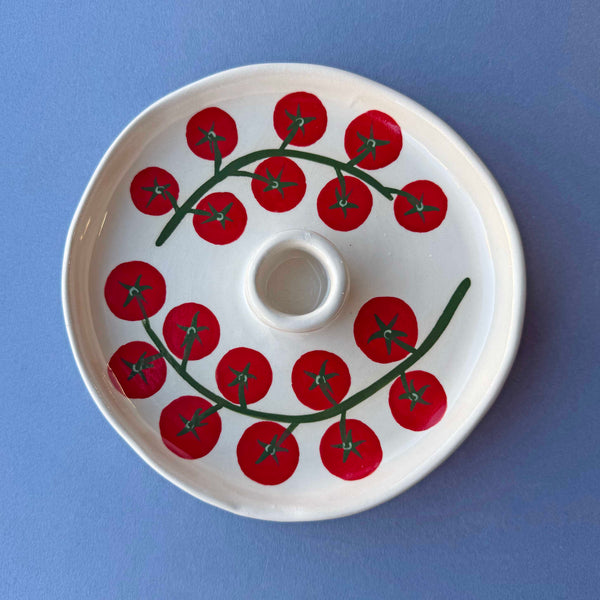 Cherry Tomato Ceramic Candle Stick Holder