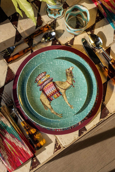 Les Ottomans x Matthew Williamson Porcelain Plate - Blue Camel