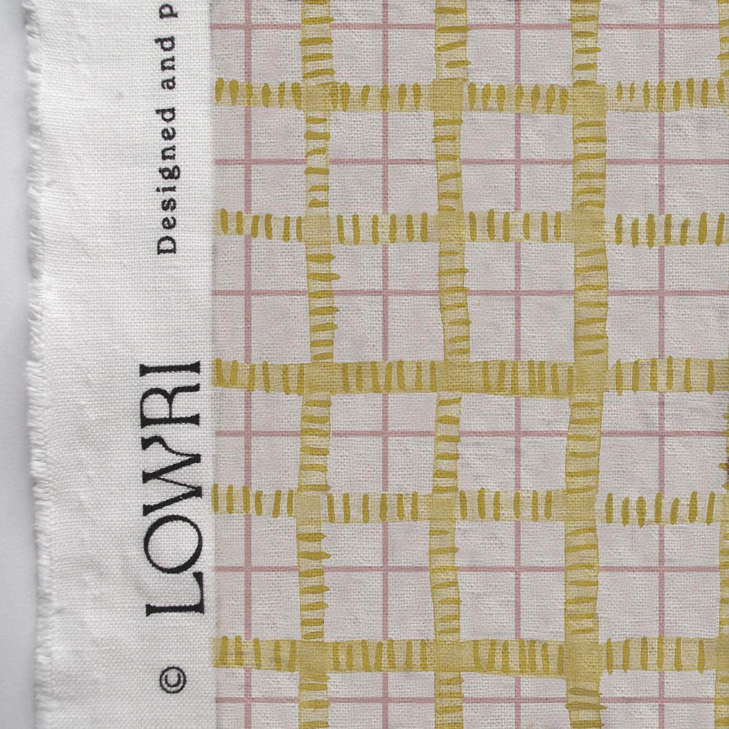 Printed Trellis Fabric - Yellow