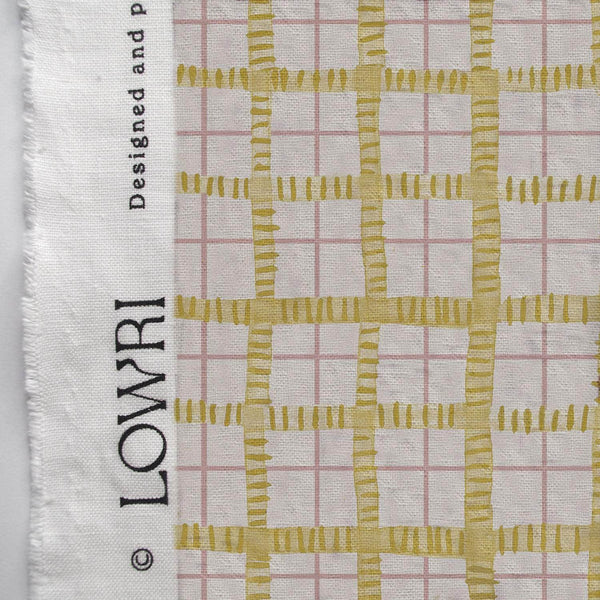 Printed Trellis Fabric - Yellow
