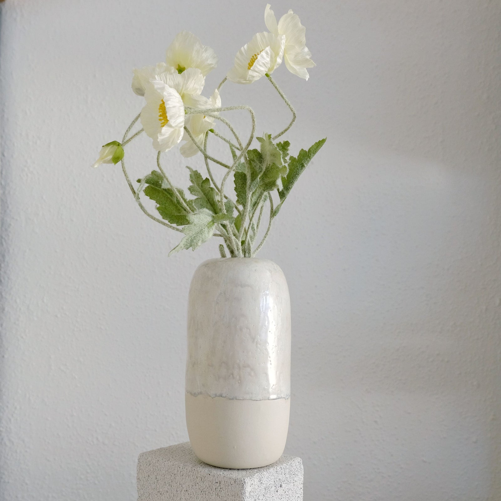 Eliana - Ceramic Vase - Matt and Glossy Ivory