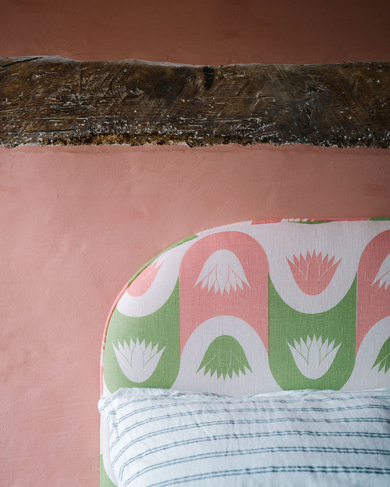 Papyrus Stripe Fabric (Plaster Pink and Sage Green)