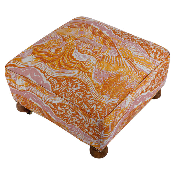 Edwardian Pouffe in The Plough Ethel Pink and Harvest Gold