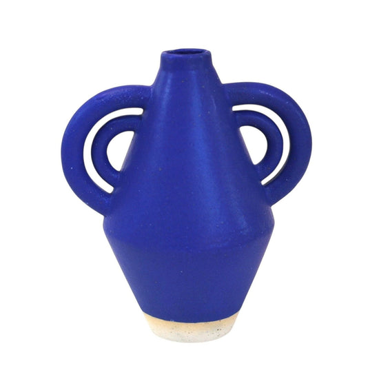 Diamond Vase with Double Handles in Heavy Speckle