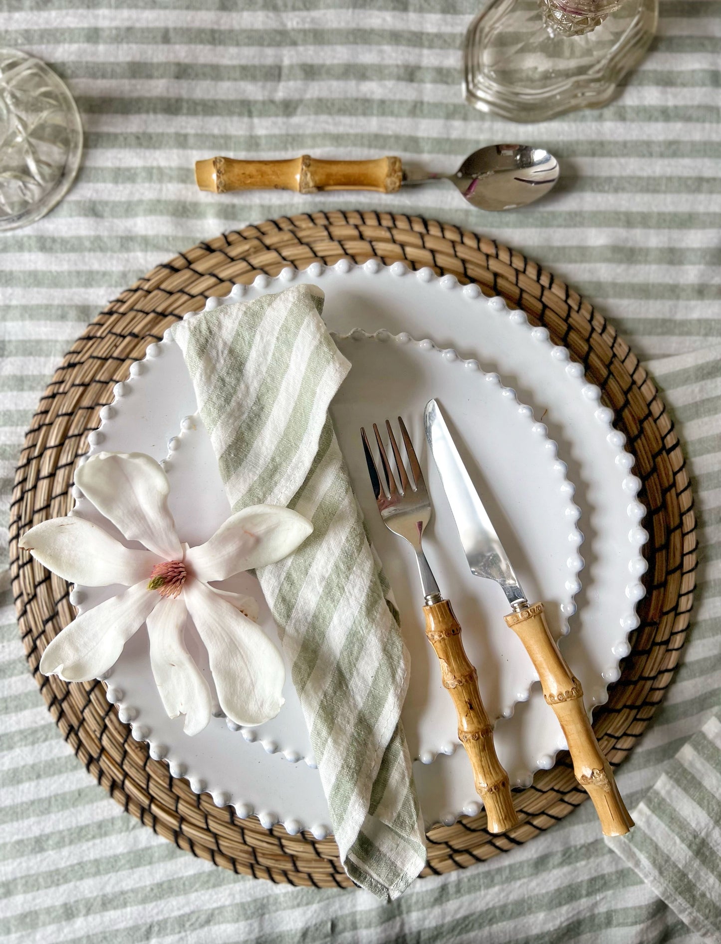 Large Linen Tablecloth - Wimbledon