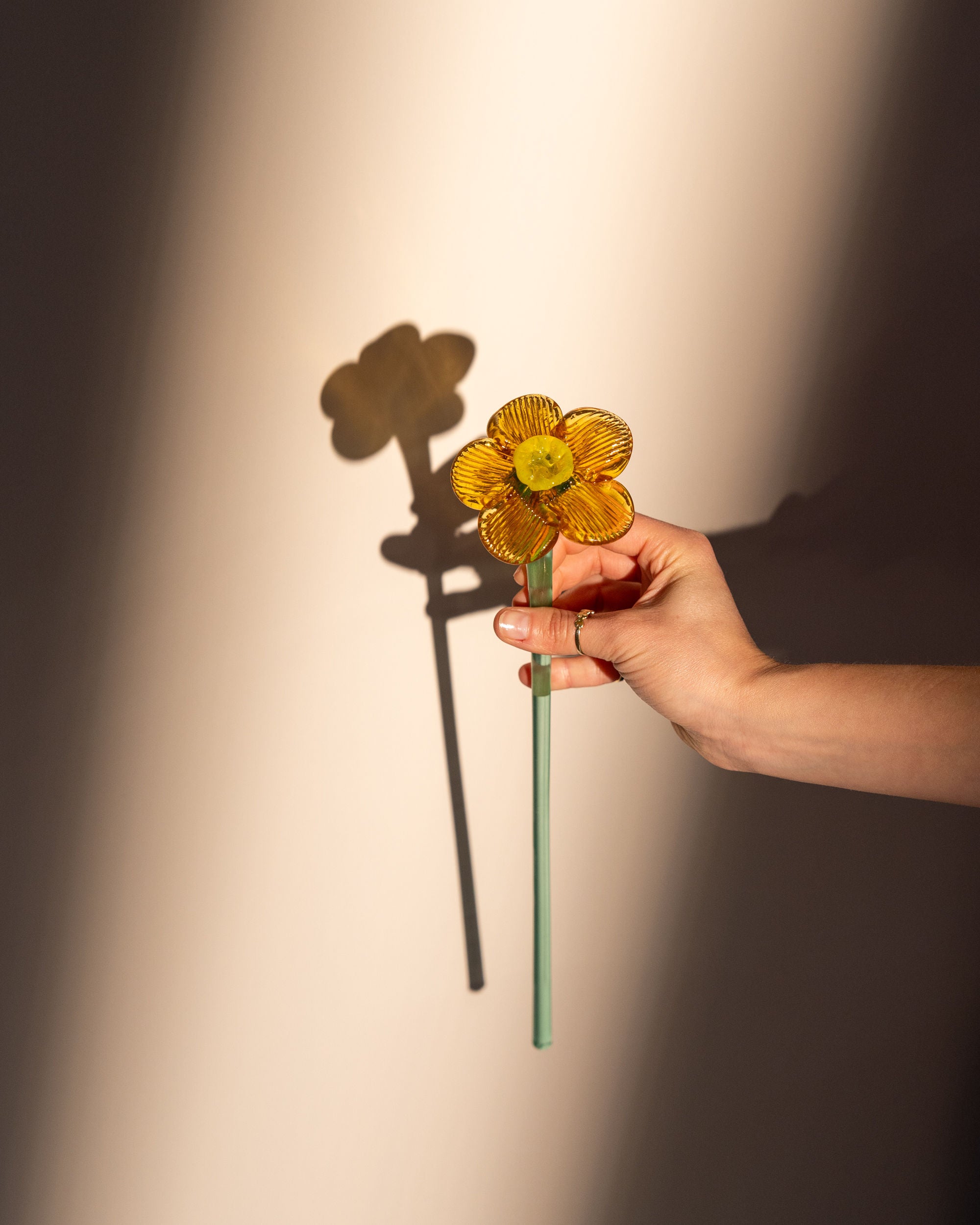 Mouthblown Crystal Flower - Large