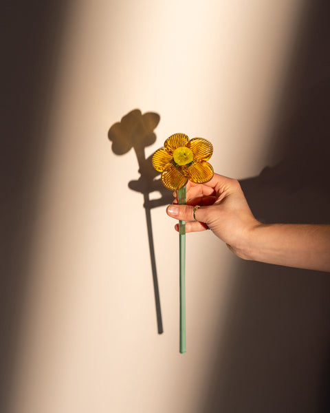 Mouthblown Crystal Flower - Large