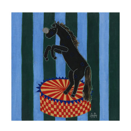 Striped Horse Blue- Limited Fine Art Print