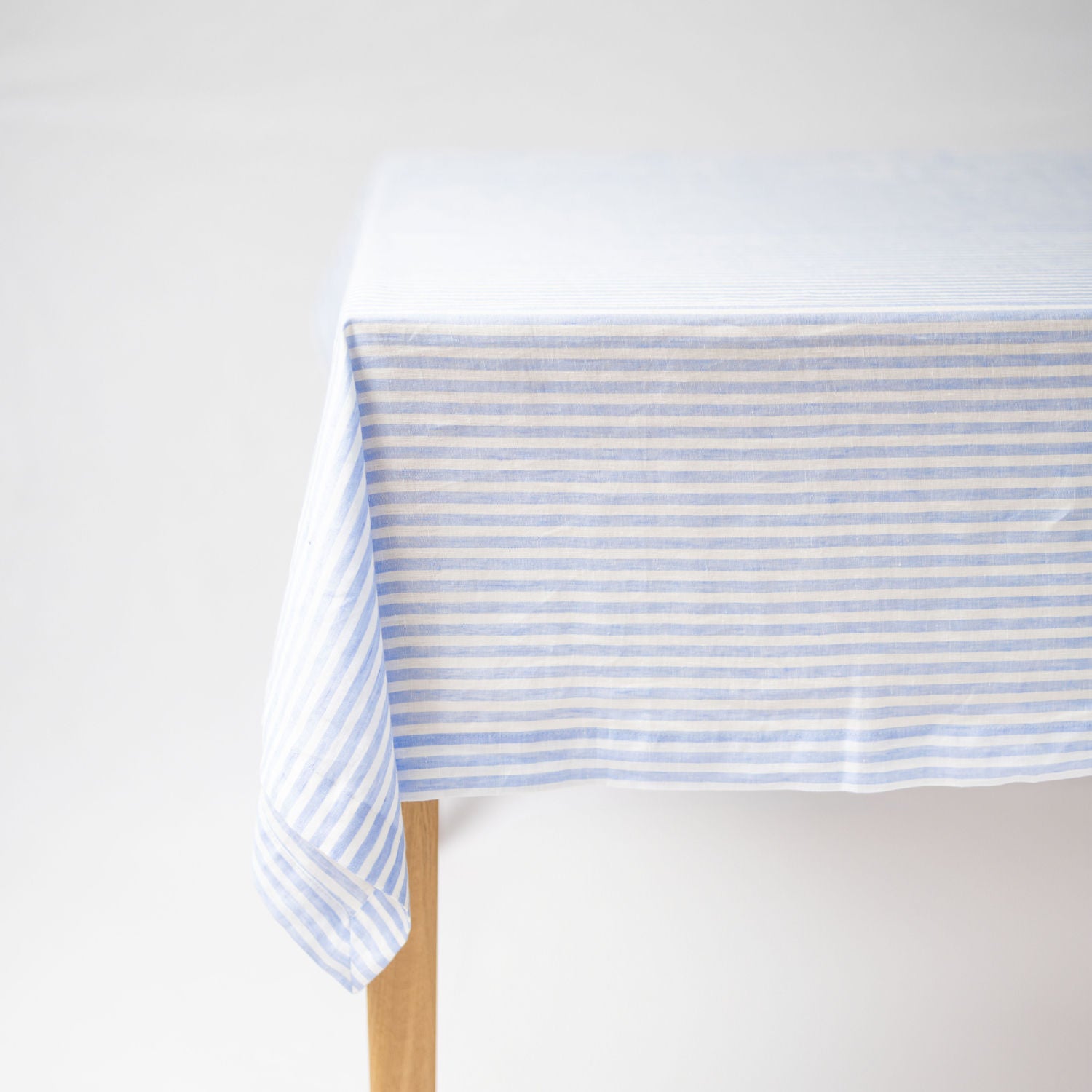 Blue Stripes Linen Tablecloth
