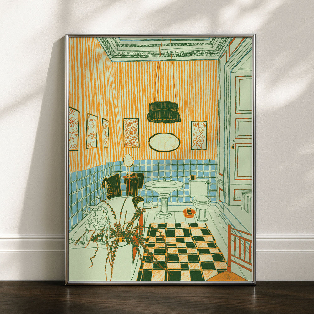 Stripey Bathroom - Fine Art Print