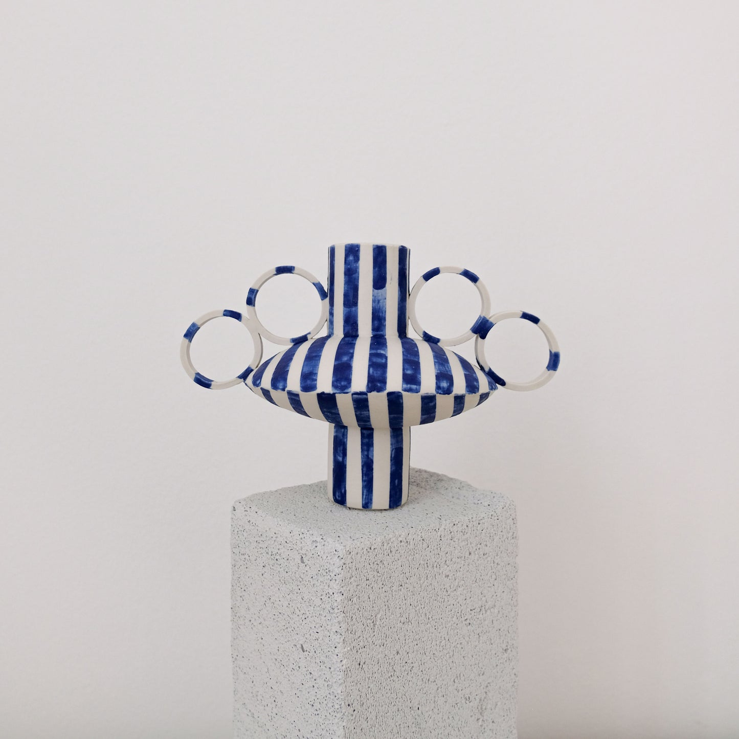Small Zebrino - Dark Blue Matte - Porcelain Vase