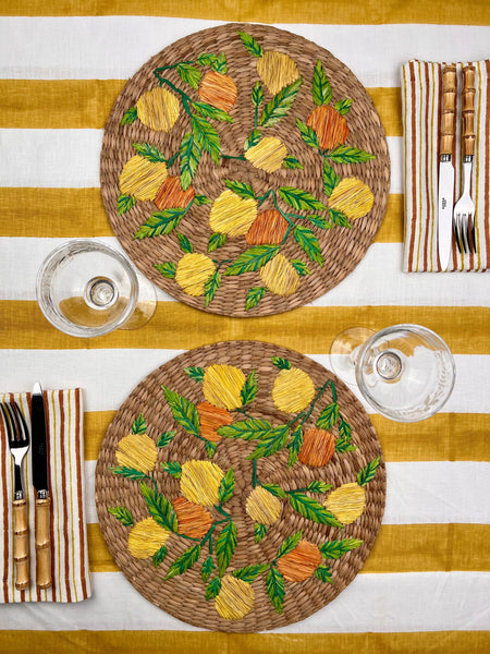 ’The Raffia Placemats’ - Limones y Naranjas (sold as a pair))