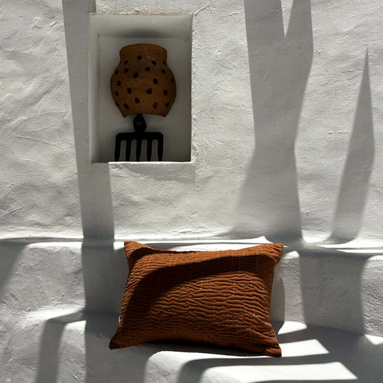 Cotton Texture Pillow Brown