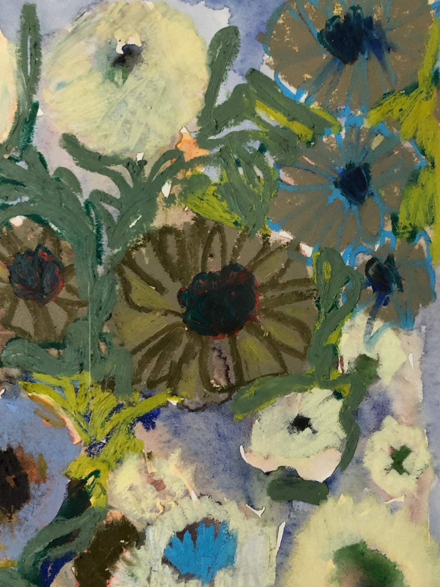Mono Flowers with Blue - Original Painting