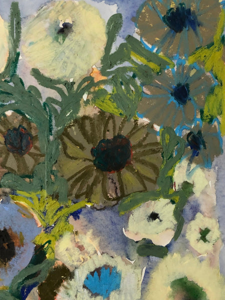 Mono Flowers with Blue - Original Painting