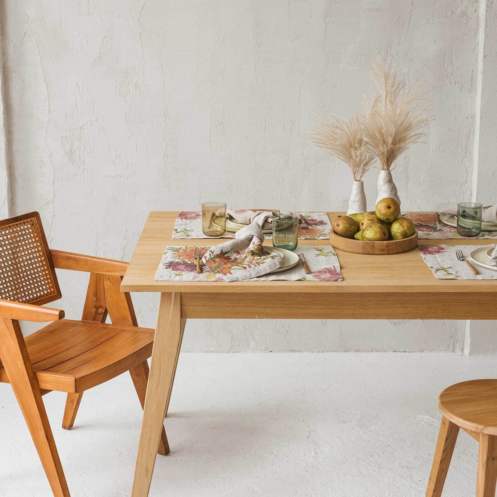 Linen Placemats COUNTRY FLOWERS  Set of 2