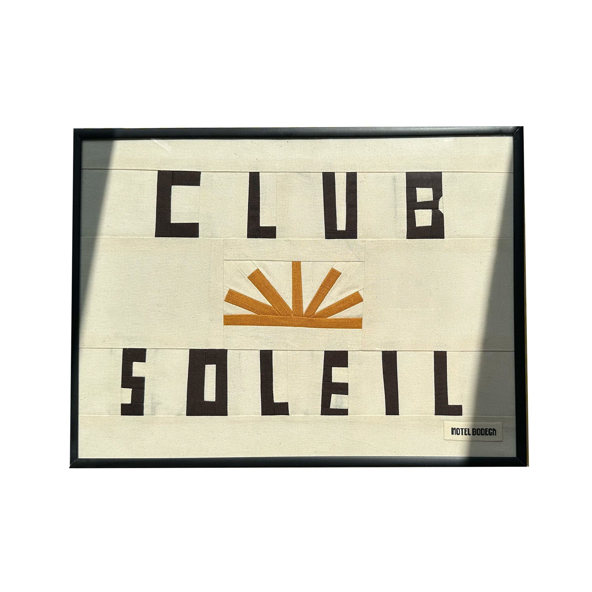 Club Soleil Original Quilted Artwork in Frame