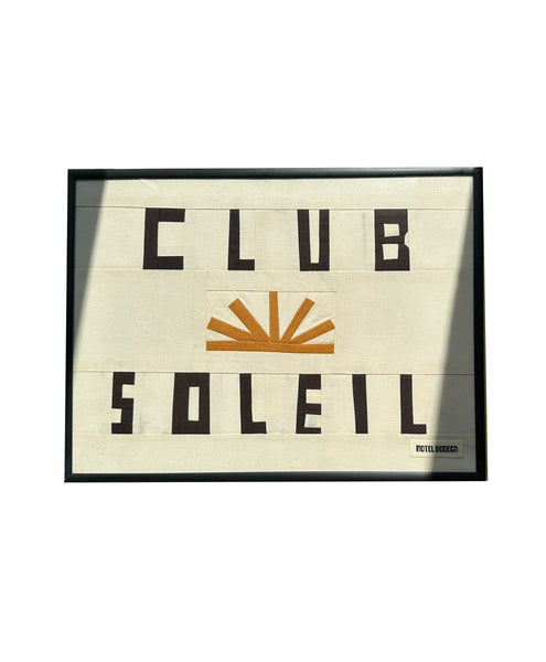 Club Soleil Original Quilted Artwork in Frame
