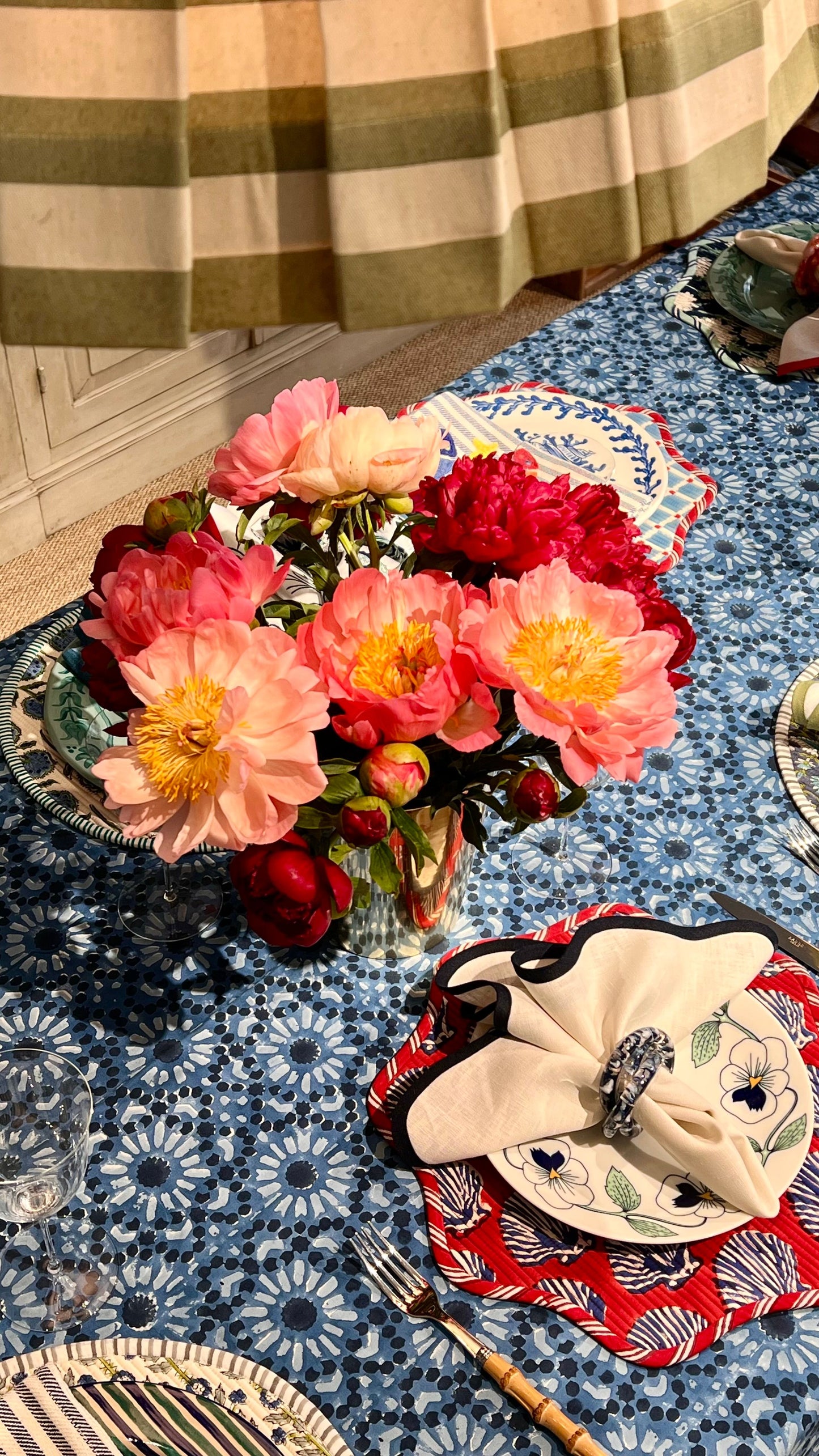 ‘The Kaleidoscope’ Tablecloth - Dark Indigo