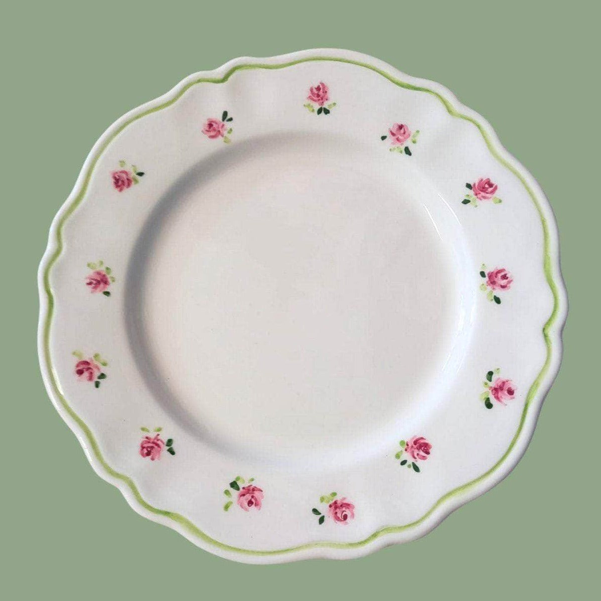 Ceramic Provence Pink Floral Plate Set of Four