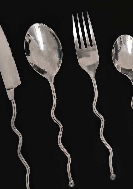 Set of 4 Wavy 80's Cutlery