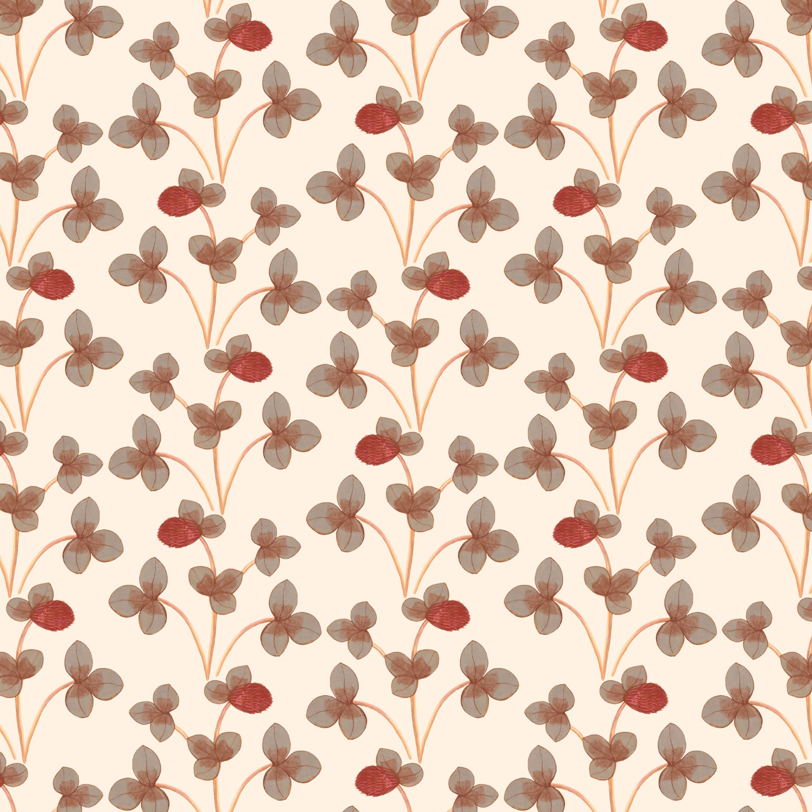 Chintz Constance Wallpaper - Ochre Red