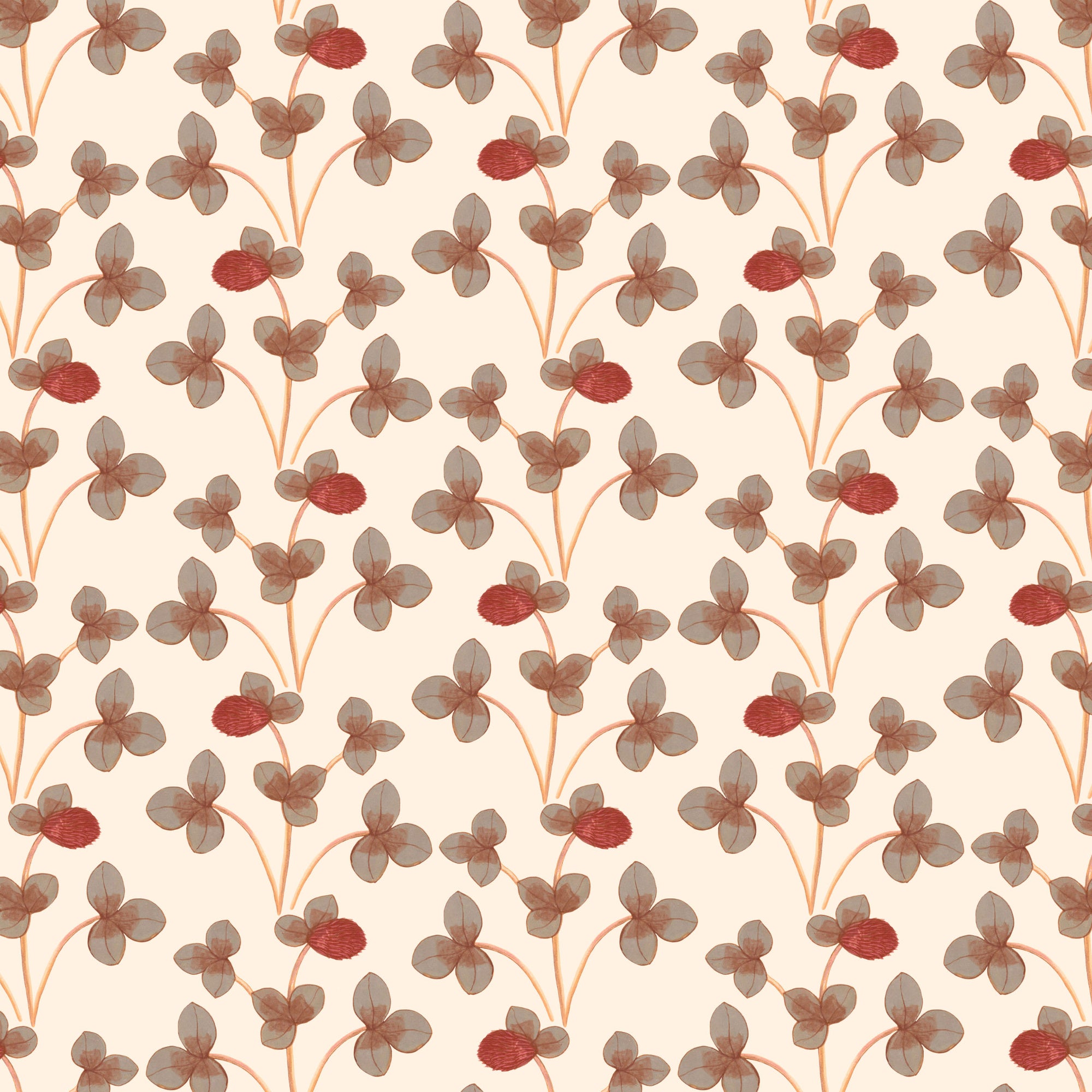 Chintz Constance Wallpaper - Ochre Red