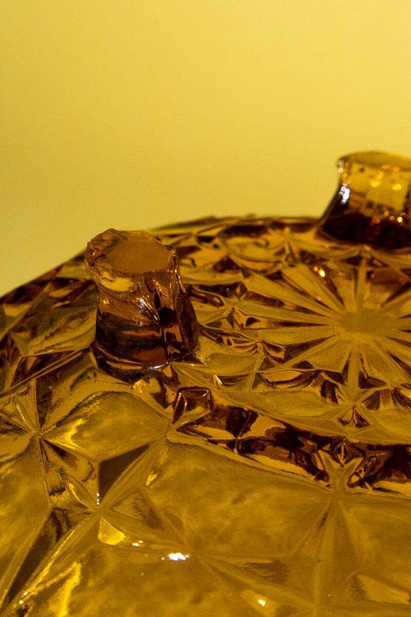 Vintage Amber Glass Fruit Bowl