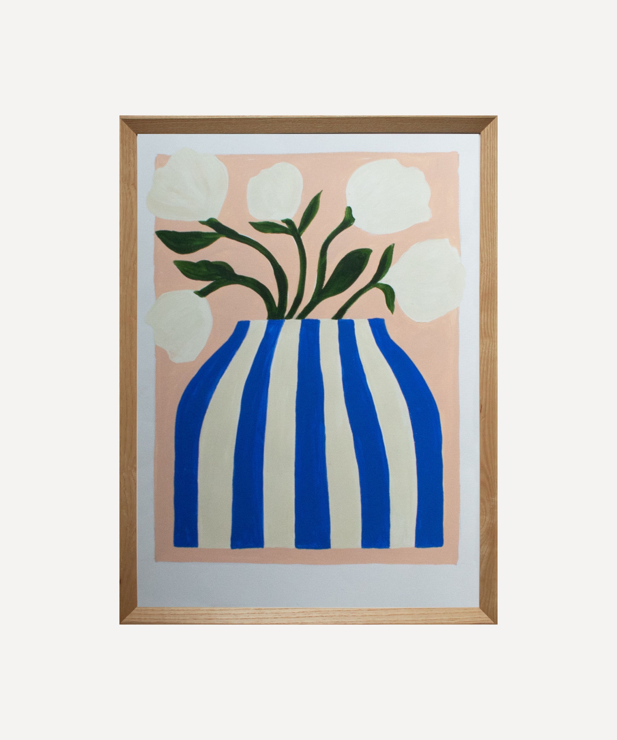 Big Blue Stripe vase- Original painting