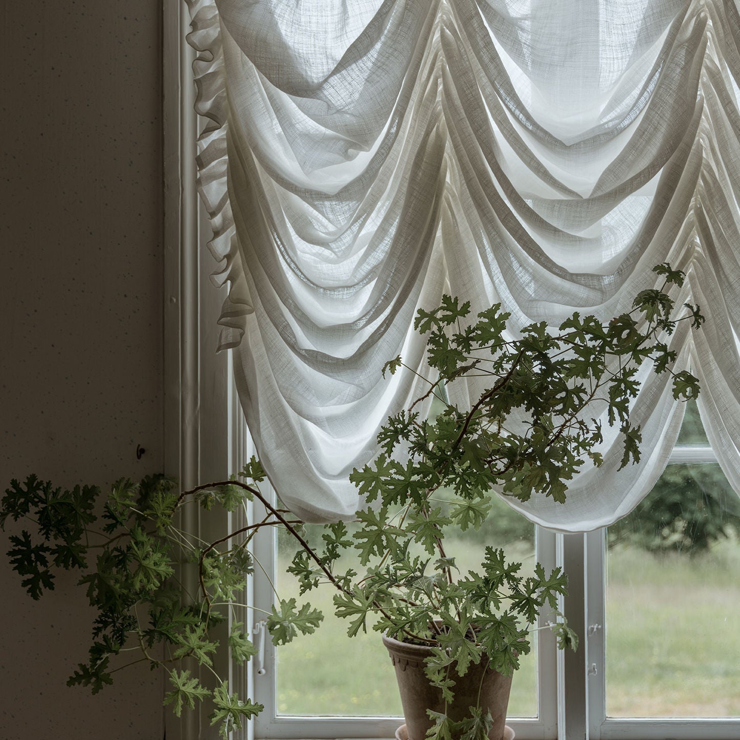 Draped Linen Curtain