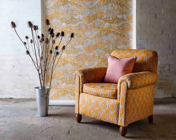 The Plough Wallpaper in Grey and Gold