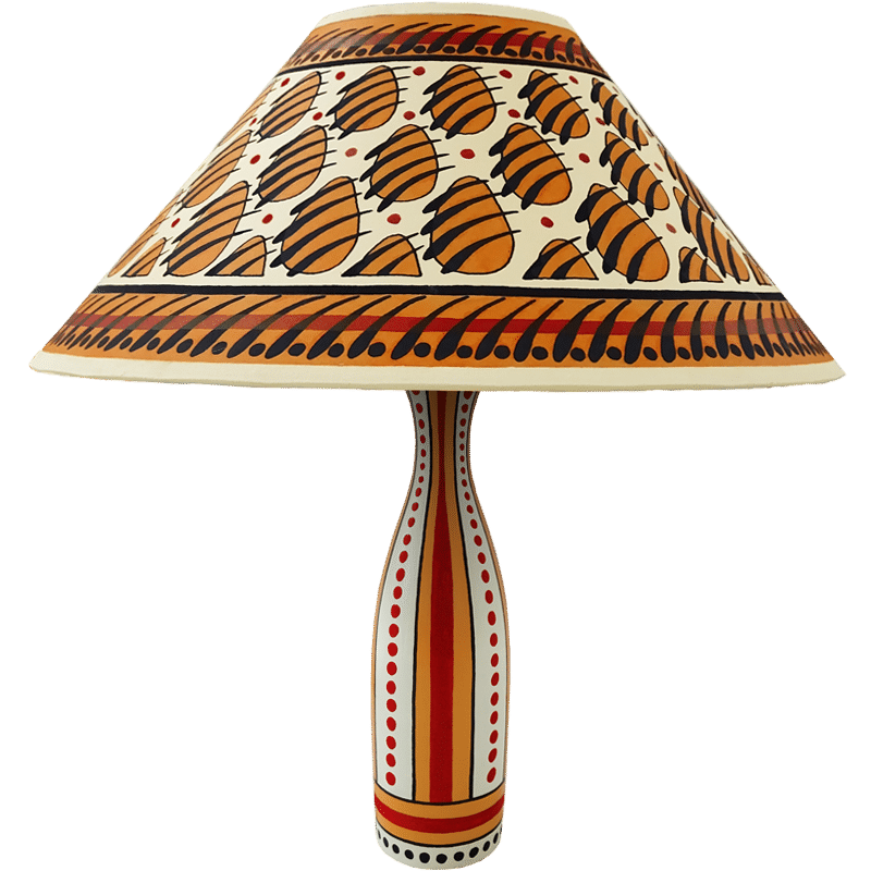 Paw Print Hand Painted 14" Lampshade in Orange