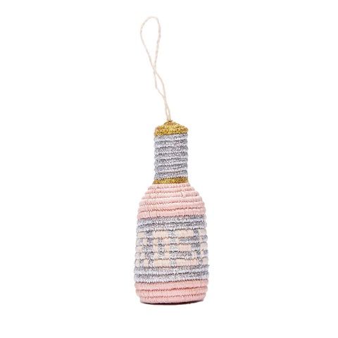 Rosé Bottle Holiday Ornament from Rwanda
