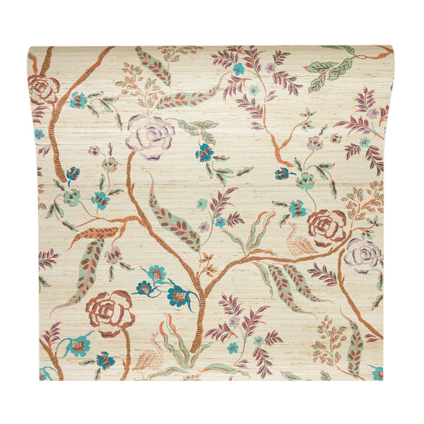Eversley - Verdigris (Metallic Grasscloth Wallpaper)