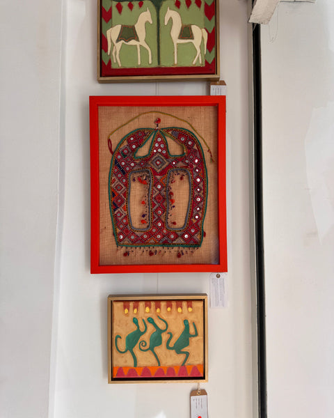 Framed Vintage Ceremonial Horse Mask