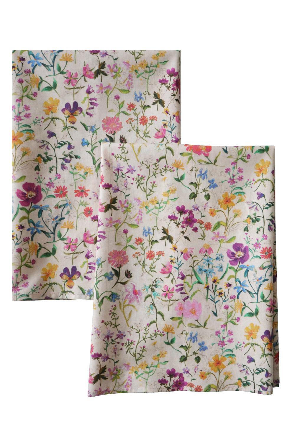 Tea Towel made with Liberty Fabric LINEN GARDEN