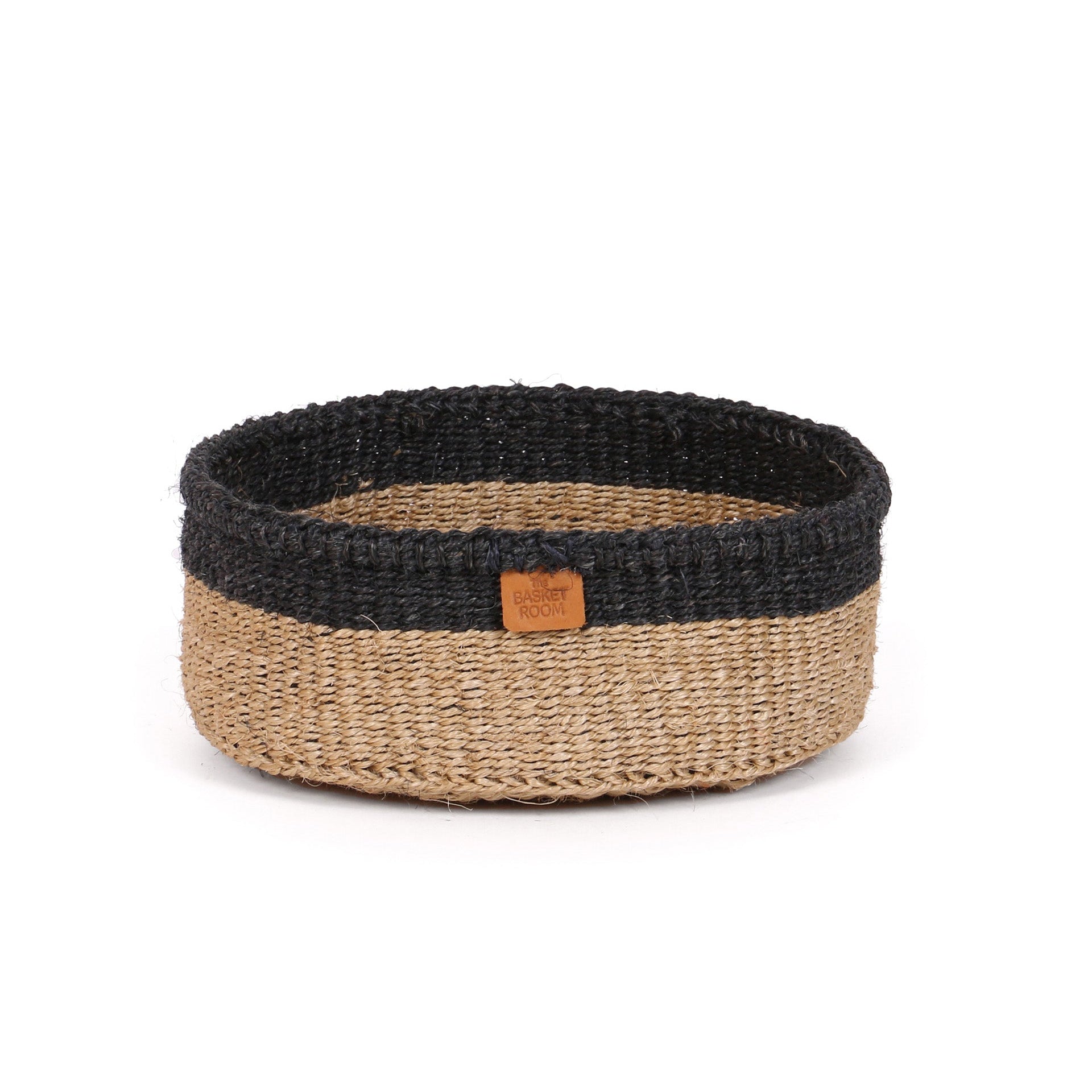 SWARA: Natural and Black Colour Block Woven Bread Basket