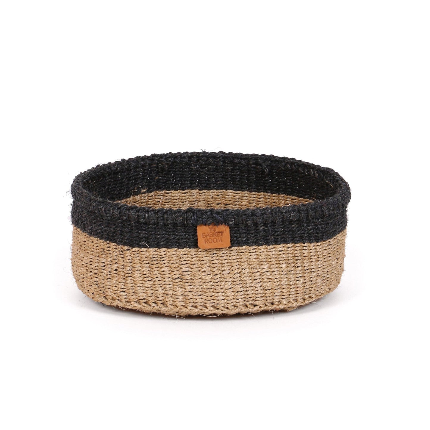 SWARA: Natural and Black Colour Block Woven Bread Basket