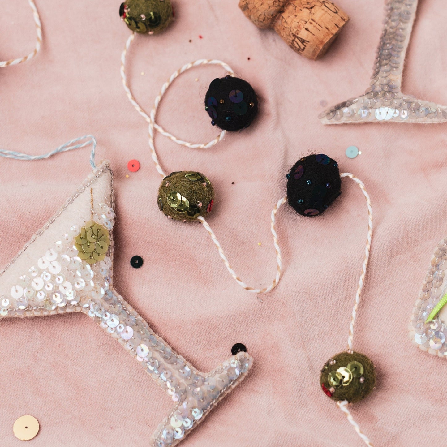The Martini Heirloom Sequin Ornament