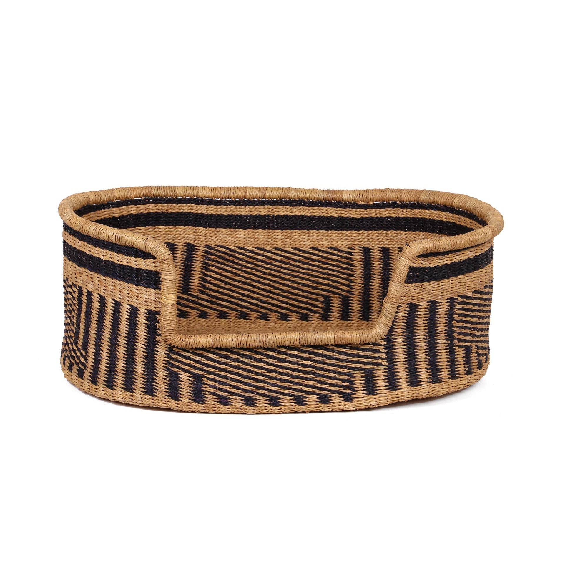 OSEBO: Black and Natural Dog Basket - Small