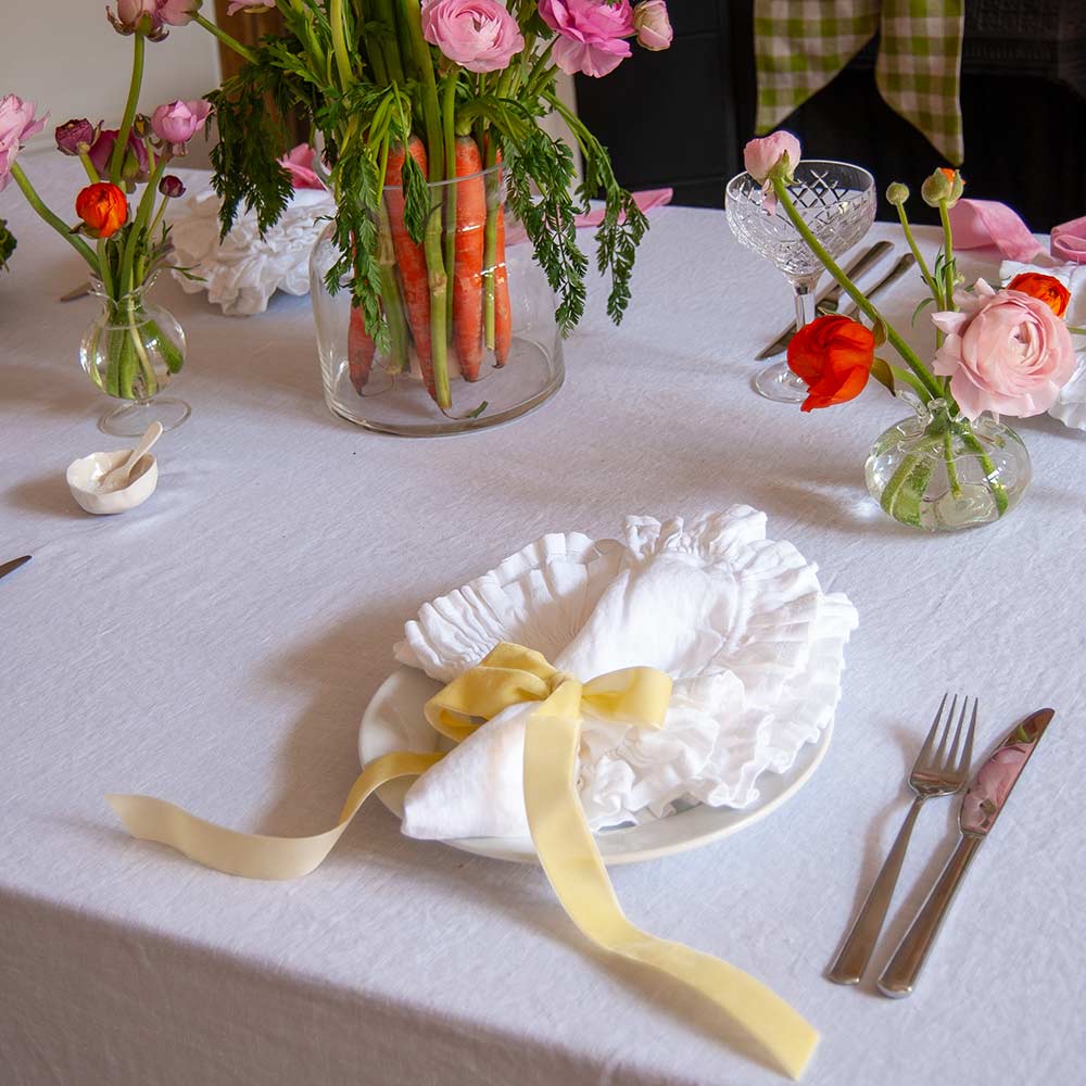 Velvet Decorative Bow - Lemon Zest (Set of 4)