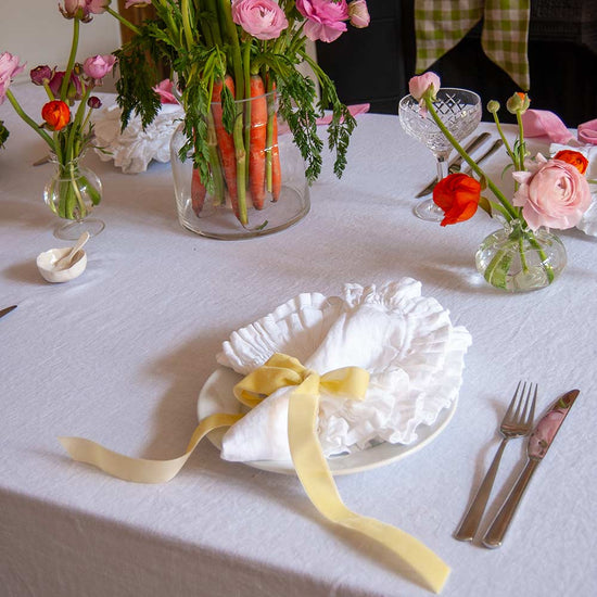 Velvet Decorative Bow - Lemon Zest (Set of 4)