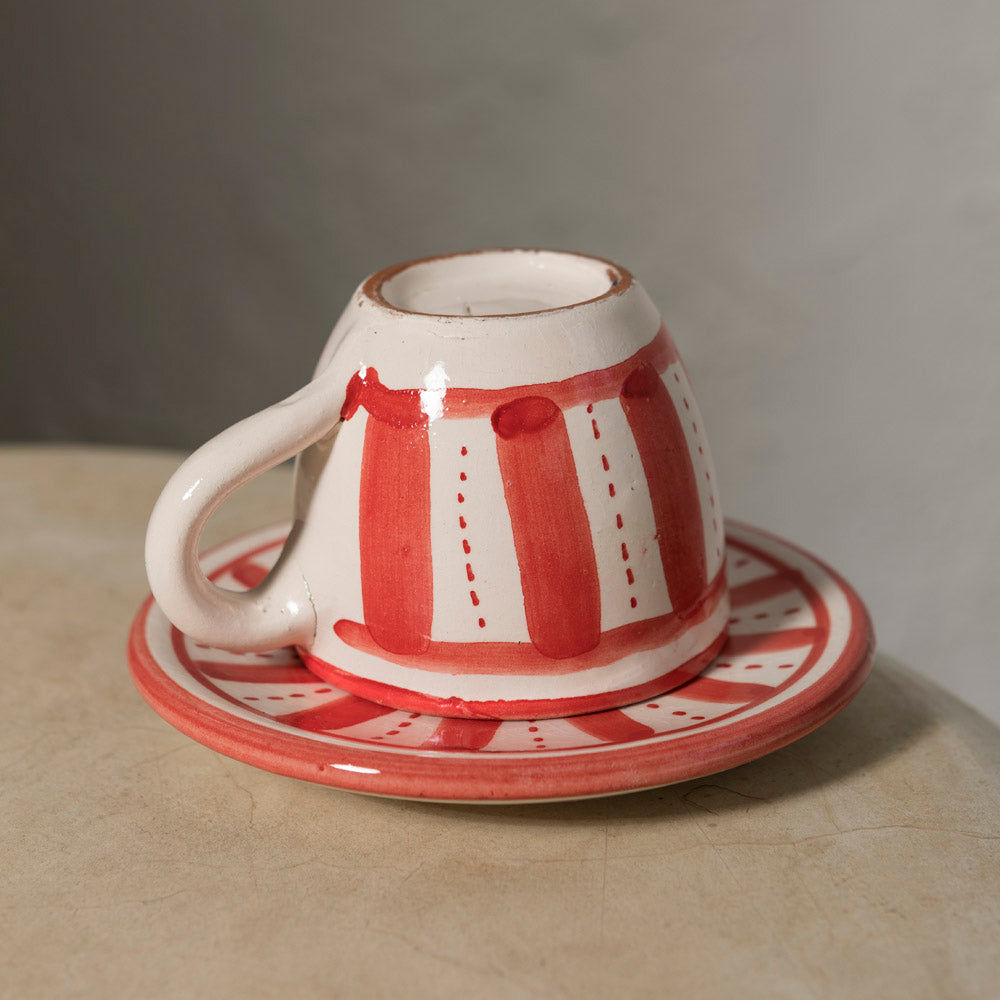 Red Safi Coffee Cup and Saucer