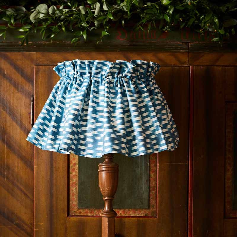 Lampshade Flirty Skirt Ikat Blue Check