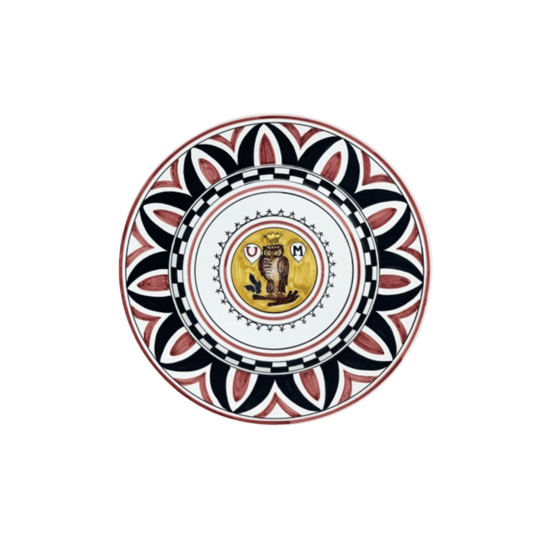Civetta Red and Black Pattern Imperial Plate Set