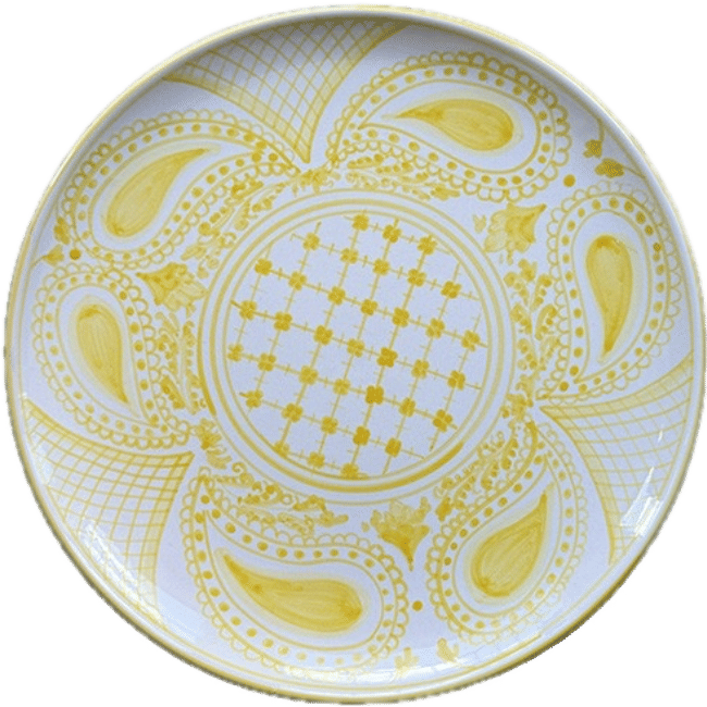 Large Round Yellow Bandana Plate