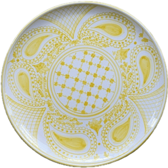 Large Round Yellow Bandana Plate