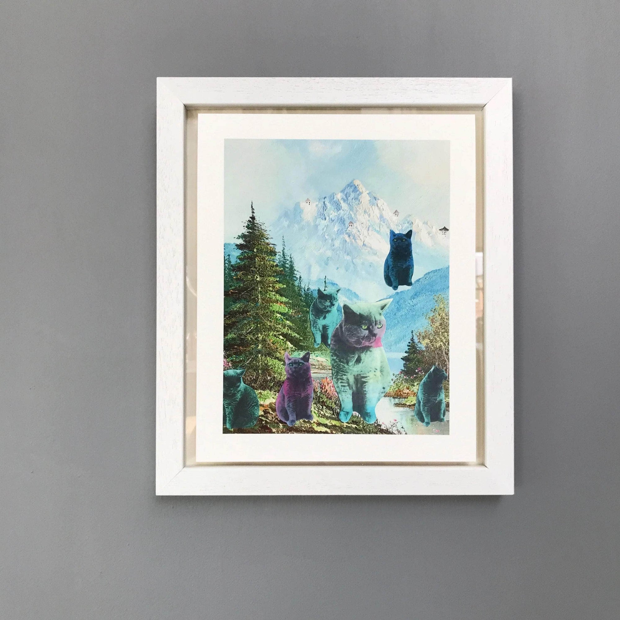 Pastel Cats In The Mountains Giclee Print