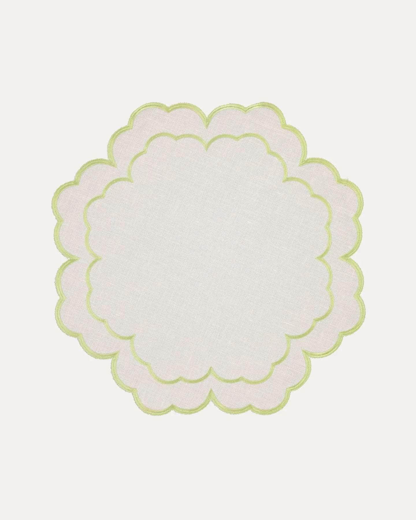 Íris Placemat, Ivory with Light Green